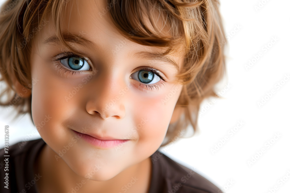 Closeup portrait of handsome little boy isolated on white background Closeup portrait of handsome little boy isolated on white background