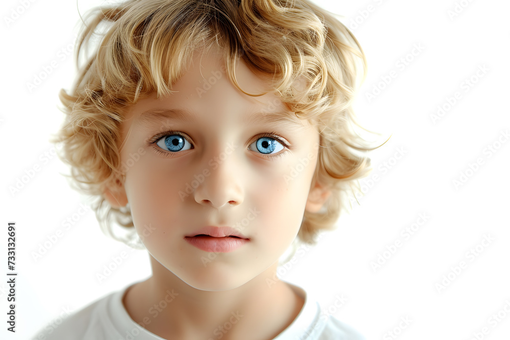 Closeup portrait of handsome little boy isolated on white background Closeup portrait of handsome little boy isolated on white background