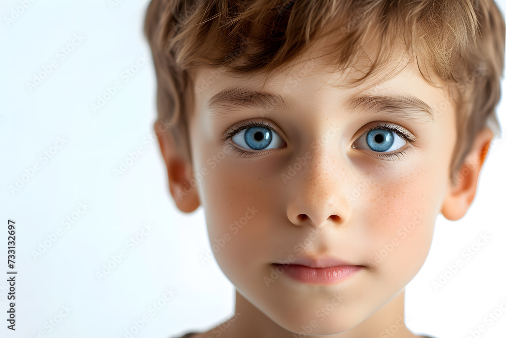 Closeup portrait of handsome little boy isolated on white background Closeup portrait of handsome little boy isolated on white background