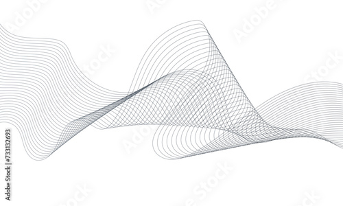 Wavy business curve lines on transparent background. Abstract ocean wave line background. Wave swirl, frequency sound wave, twisted curve lines with blend effect