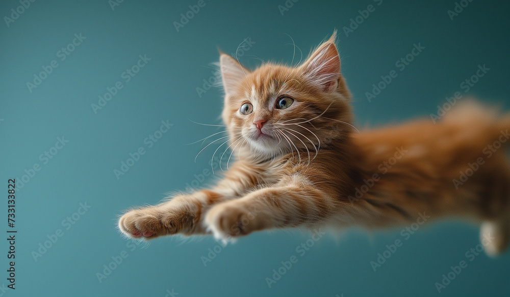 Obraz premium Leaping ginger cat