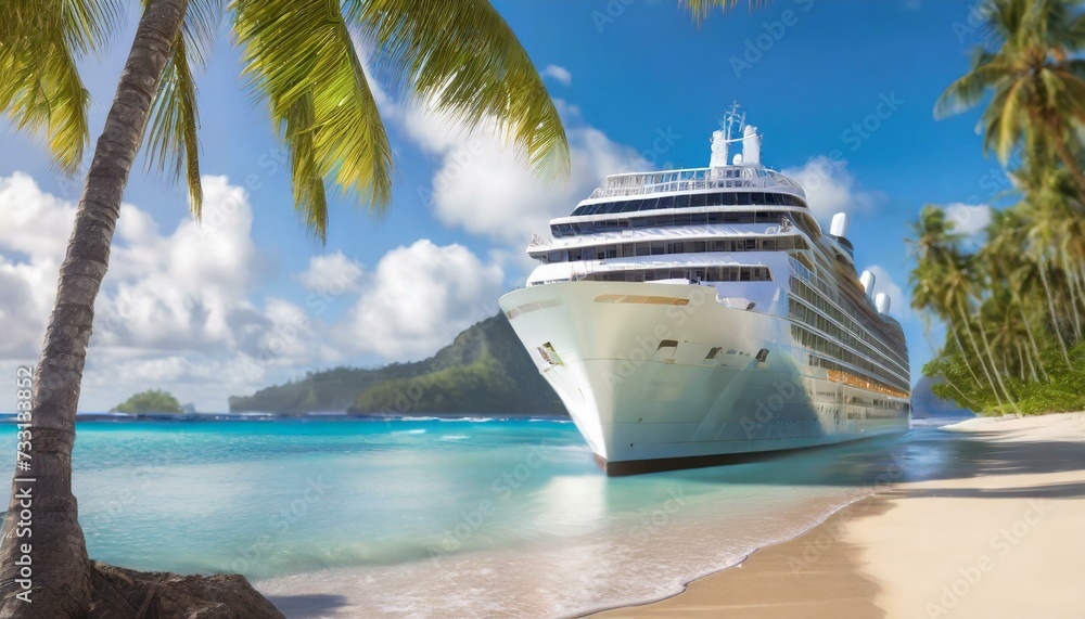 Fototapeta premium cruise ship on the sea
