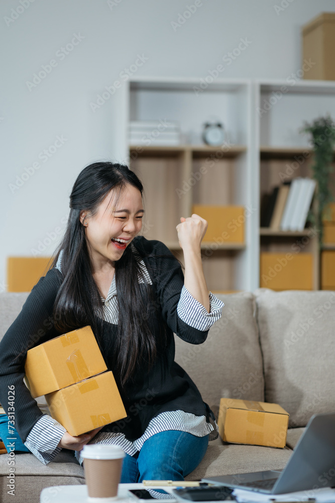 Freelance job home business, women online seller.