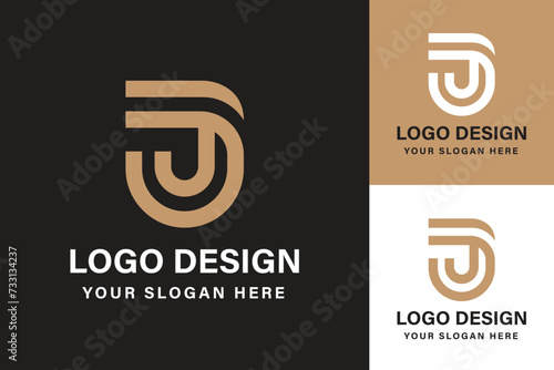 The vector of J alphabet  logo design collections for business