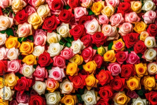 full frame with text copy space in the middle of the roses in the white yellow and red color abstract background 