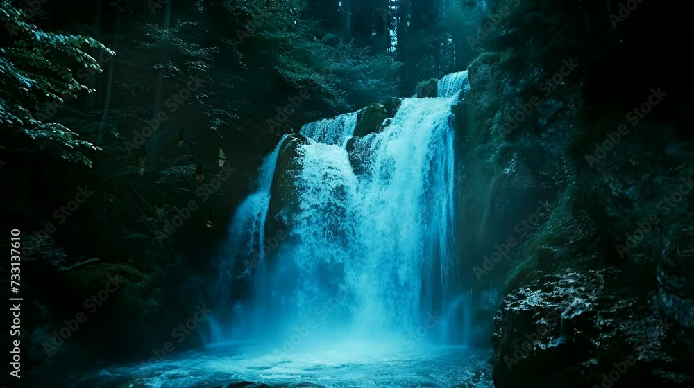Rain-Drizzled Waterfall Charm: Generative AI Envisions Rain-Drizzled Waterfall Charm: Generative AI Envisions