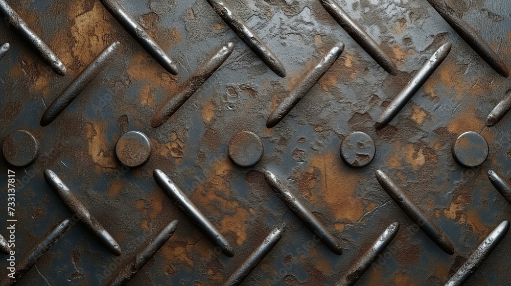 Weathered Metal Texture with Rivets - Vintage Industrial Strength Background