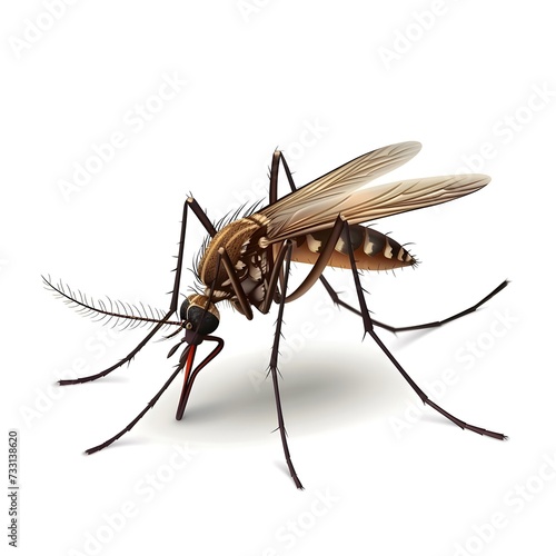 Set of insects on a white background