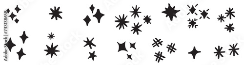 Sparkling stars, Shiny sparks. Vector illustration.