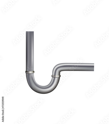 Metal drain pipe. vector illustration
