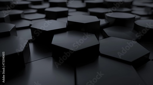 Abstract  3d rendering of the black geometric background , digital data background 3d render polygon.