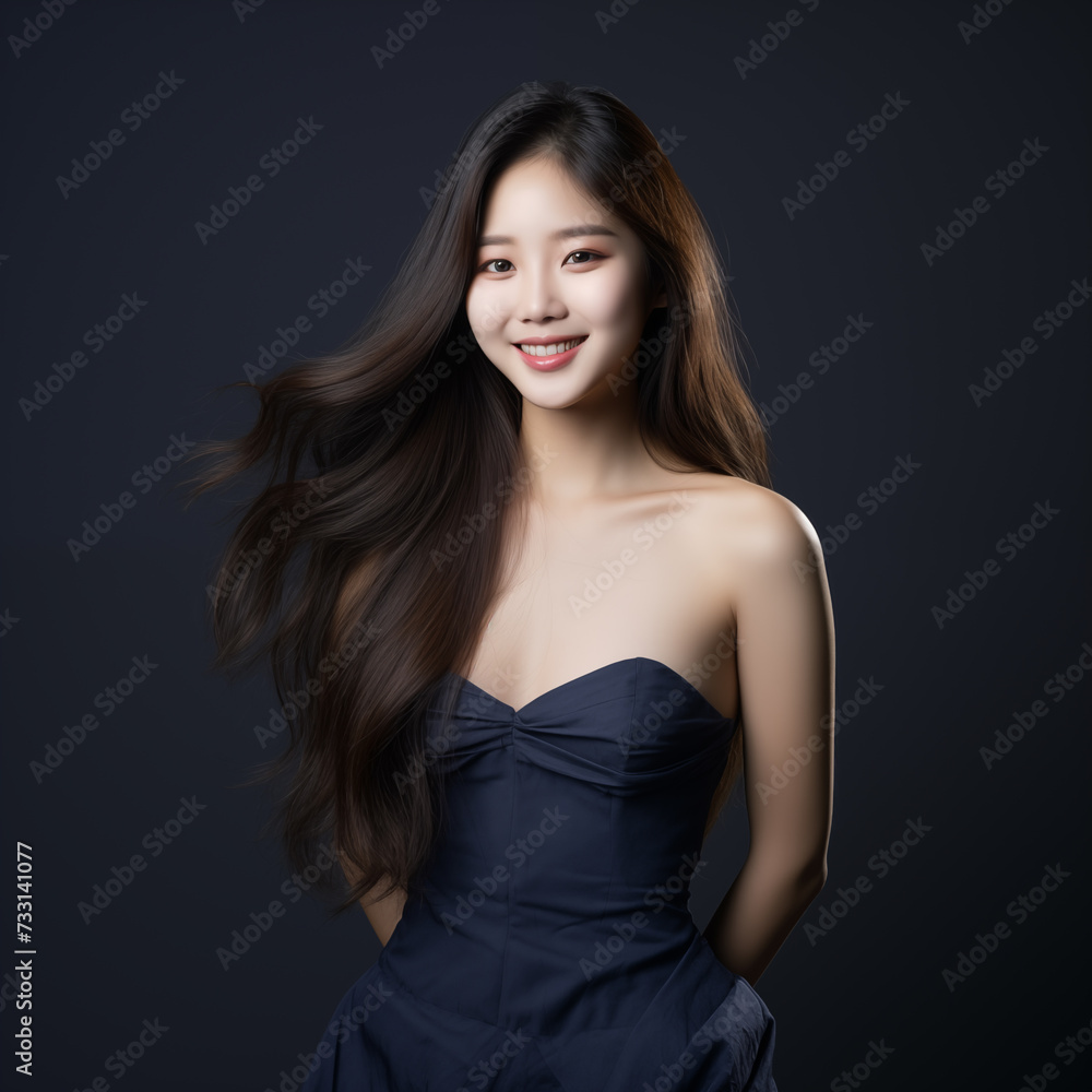 portrait of a Beautiful girl with long hair in a purple dress portrait of a Beautiful girl with long hair in a purple dress