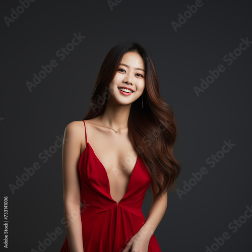 Wallpaper Mural portrait of a woman, red dress. Torontodigital.ca