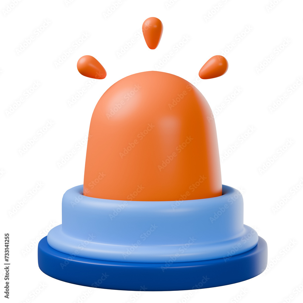 Alert bulb light isolated on transparent. 3d render Alert bulb light isolated on transparent. 3d render