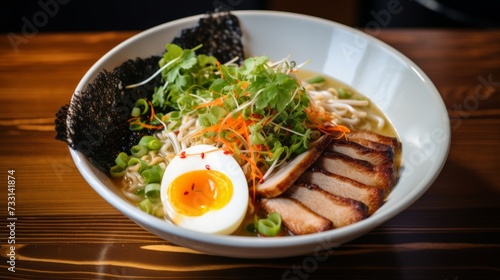 A mouthwatering bowl of ramen with flavorful broth and toppings