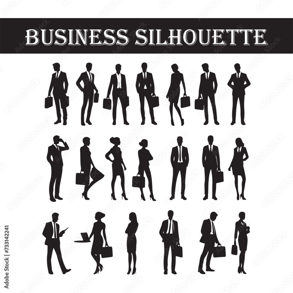vector business people silhouettes pack vector business people silhouettes pack