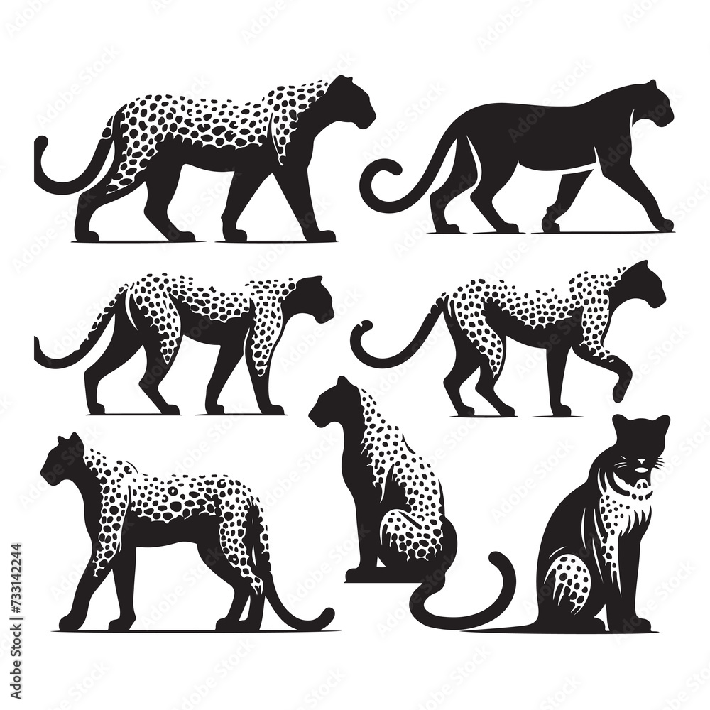 Fototapeta premium vector hand drawn tiger silhouette