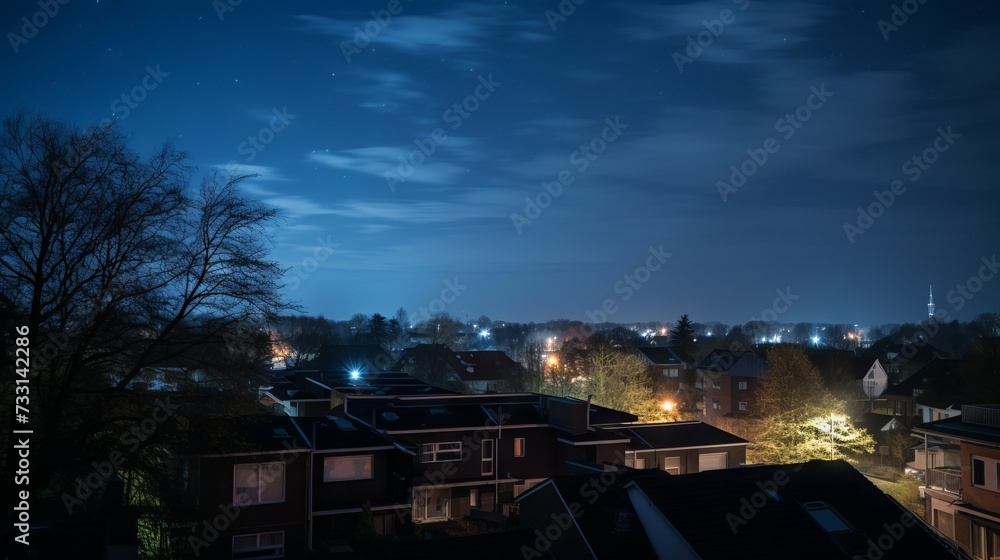A residential area struggling with excessive residential light pollution