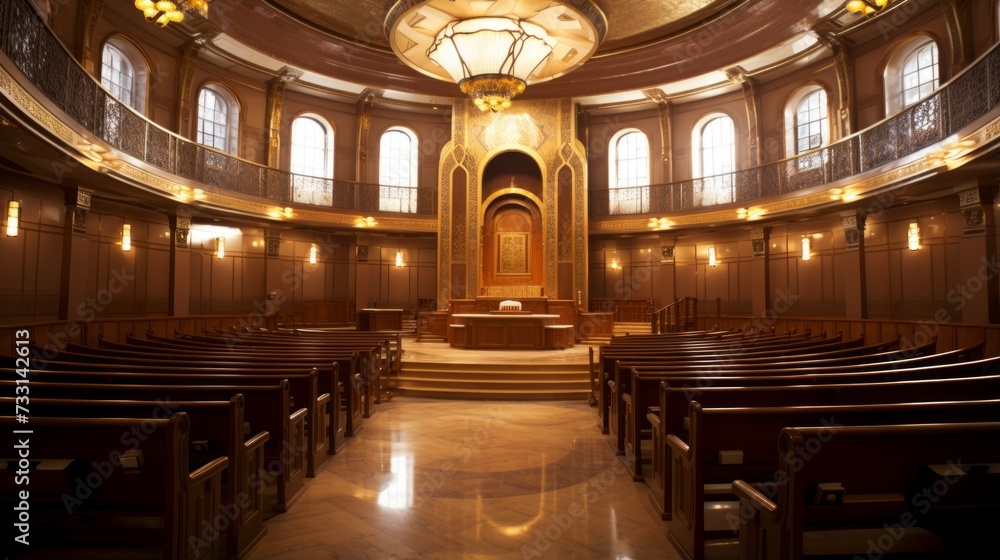 A synagogue's bimah, where torah readings take place