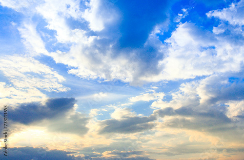 Atmosphere of the blue sky.