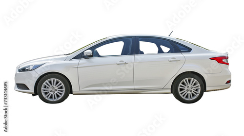 Passenger car isolated on a white background  with clipping path. Full Depth of field. Focus stacking  side view. 
