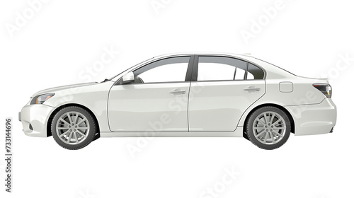 Passenger car isolated on a white background, with clipping path. Full Depth of field. Focus stacking, side view.  © WARIT_S