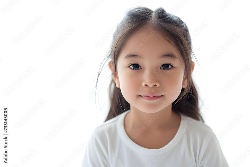 Closeup portrait of asian little girl isolated on white background Closeup portrait of asian little girl isolated on white background