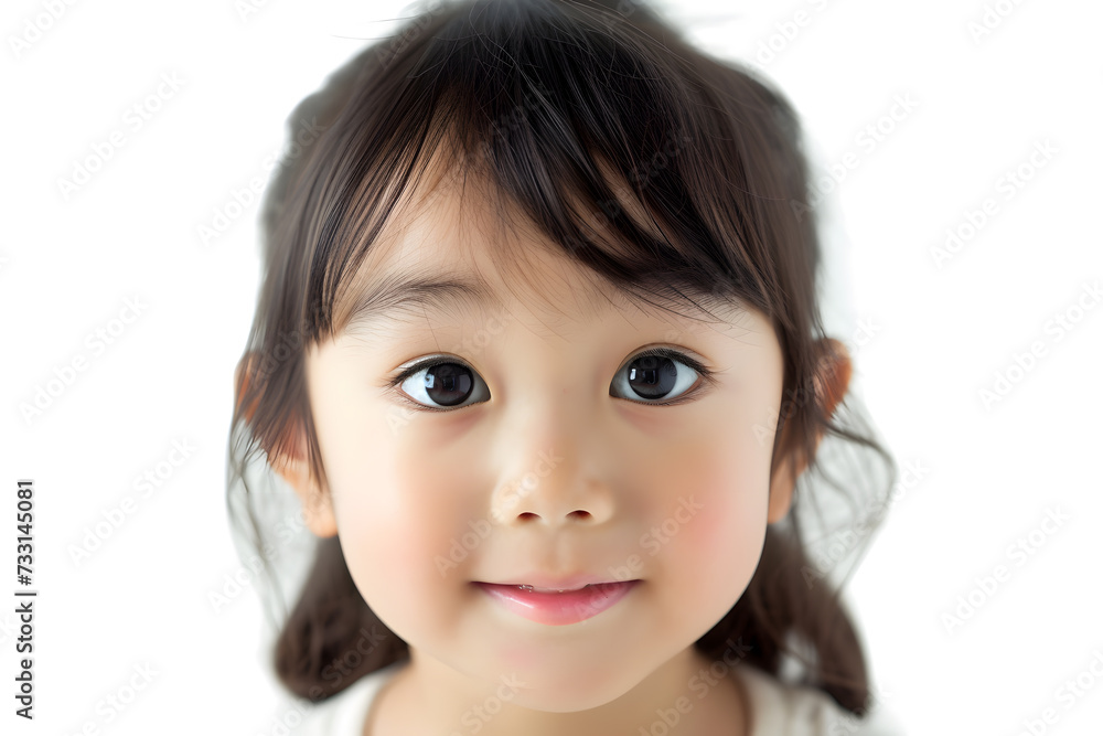 Closeup portrait of asian little girl isolated on white background Closeup portrait of asian little girl isolated on white background