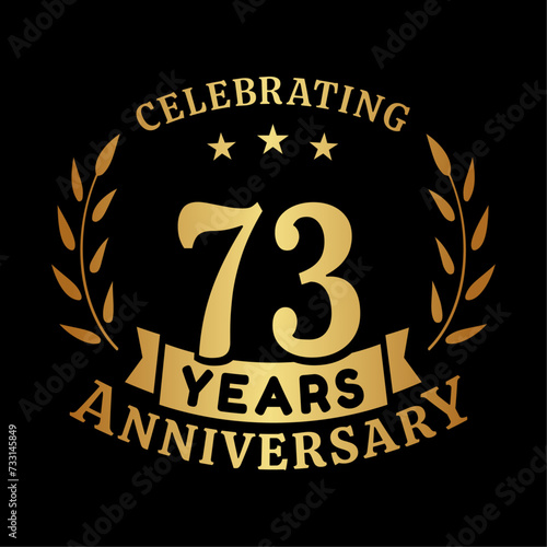 73rd anniversary celebration design template. 73 years vector and illustration. photo
