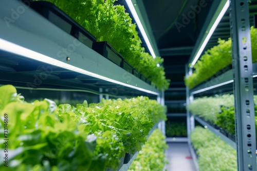 Hydroponics vertical farm in building with