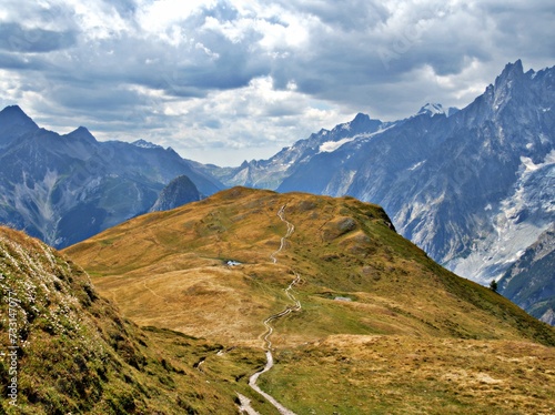 tour du mont blanc view, beautiful high italian alps, Mont De La Saxe