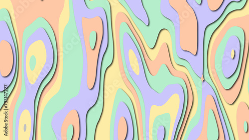  Colorful abstract paper carve template background.  Topographic map lines, contour background. Geographic abstract grid.	