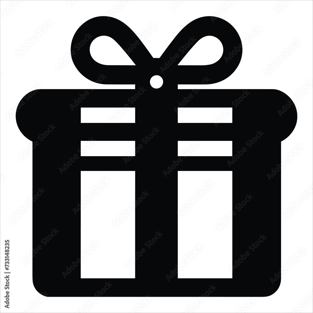 gift box silhouette icon simple vector black and white gift box silhouette icon simple vector black and white