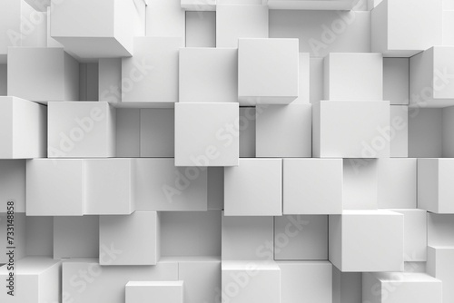 Random shifted white cube boxes block back