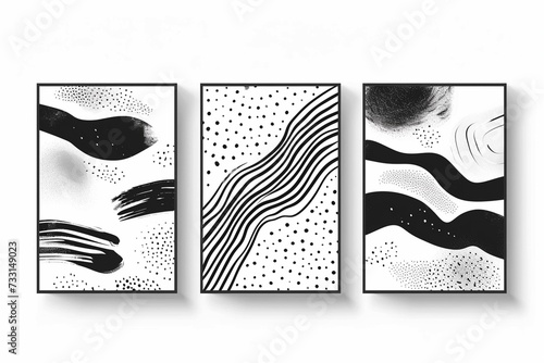 Set of abstract wall art template. Design