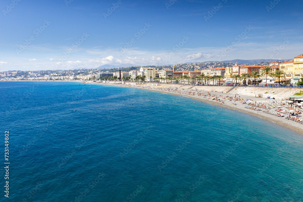 View of the coast of Nice, Côte d'Azur