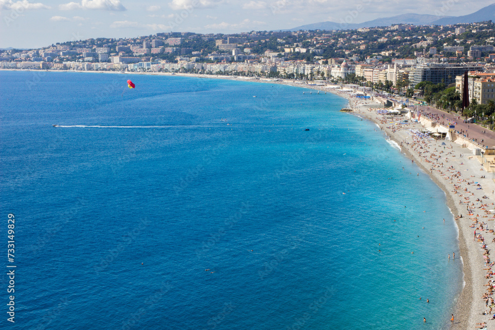 Obraz premium View of the coast of Nice, Côte d'Azur