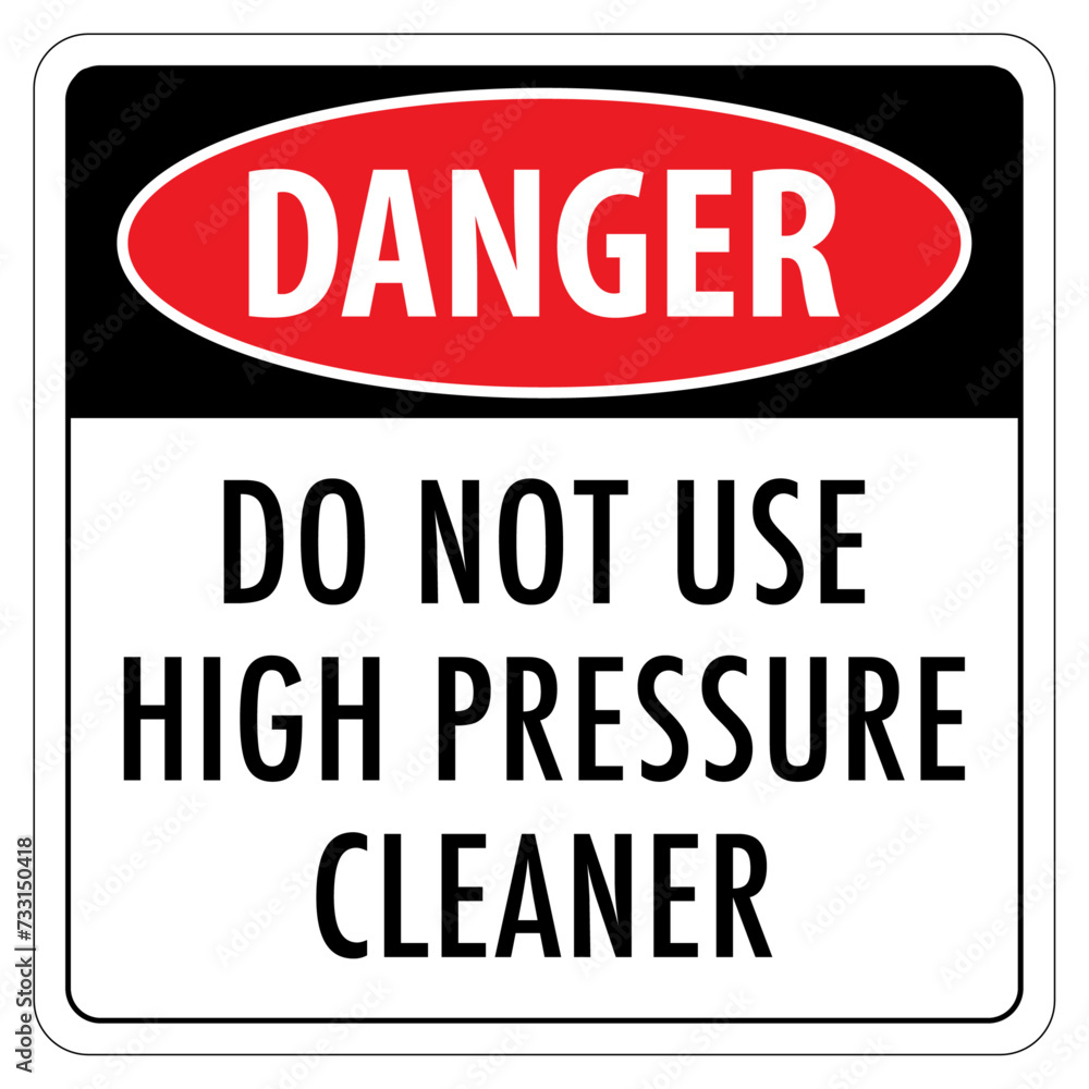 Vector graphic of danger sign prohibiting the use of high pressure cleaner