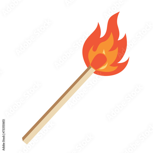Burning match with fire