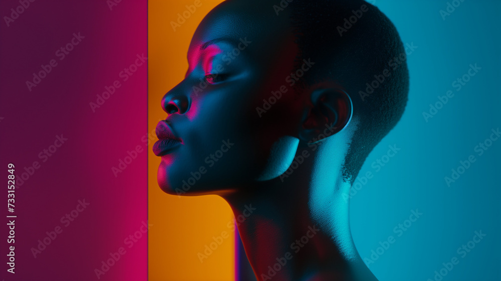 silhouette of a young black woman