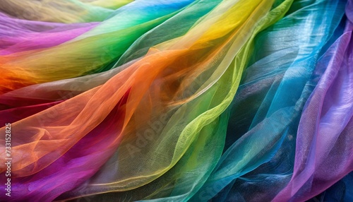 organza fabric in rainbow color © Richard
