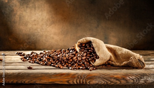 brown coffee grains and free space for your decoration