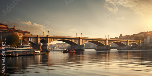 bridge over the river, Paris Road Bridge, Margaret Bridge Budapest, Generative AI