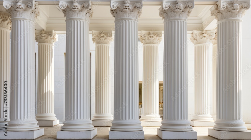 Decorative columns in a neoclassical structure