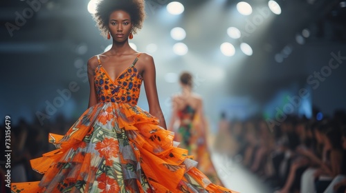 Fashion-forward runway show highlighting the latest couture designs and cutti...