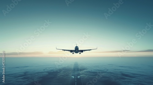 Minimalist backdrop reflecting the simplicity and efficiency of modern air tr...