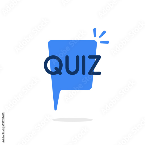 blue speech bubble with quiz message