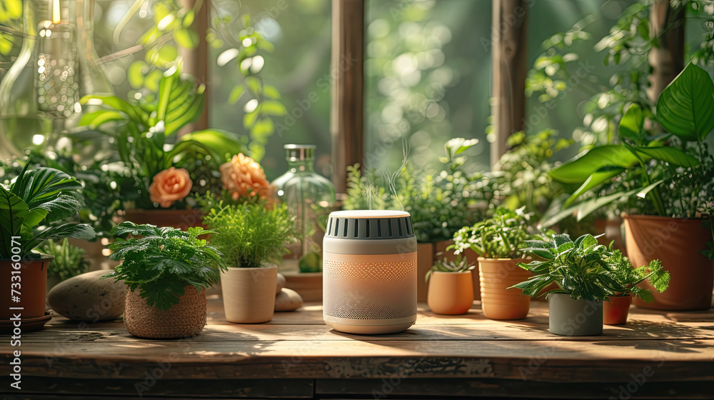 Pure Air Ambiance: Purifier and Indoor Plants