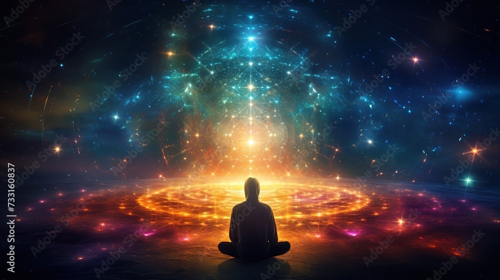 Universe cosmos. Meditation background