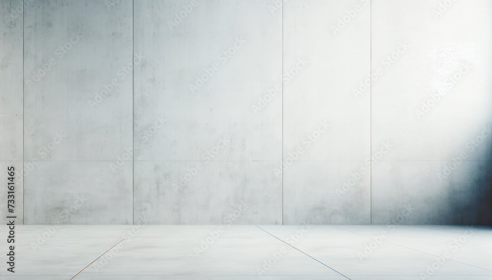 Spacious concrete wall with shadow gradient and reflective floor. Modern minimalist architecture. Generative AI Spacious concrete wall with shadow gradient and reflective floor. Modern minimalist architecture. Generative AI